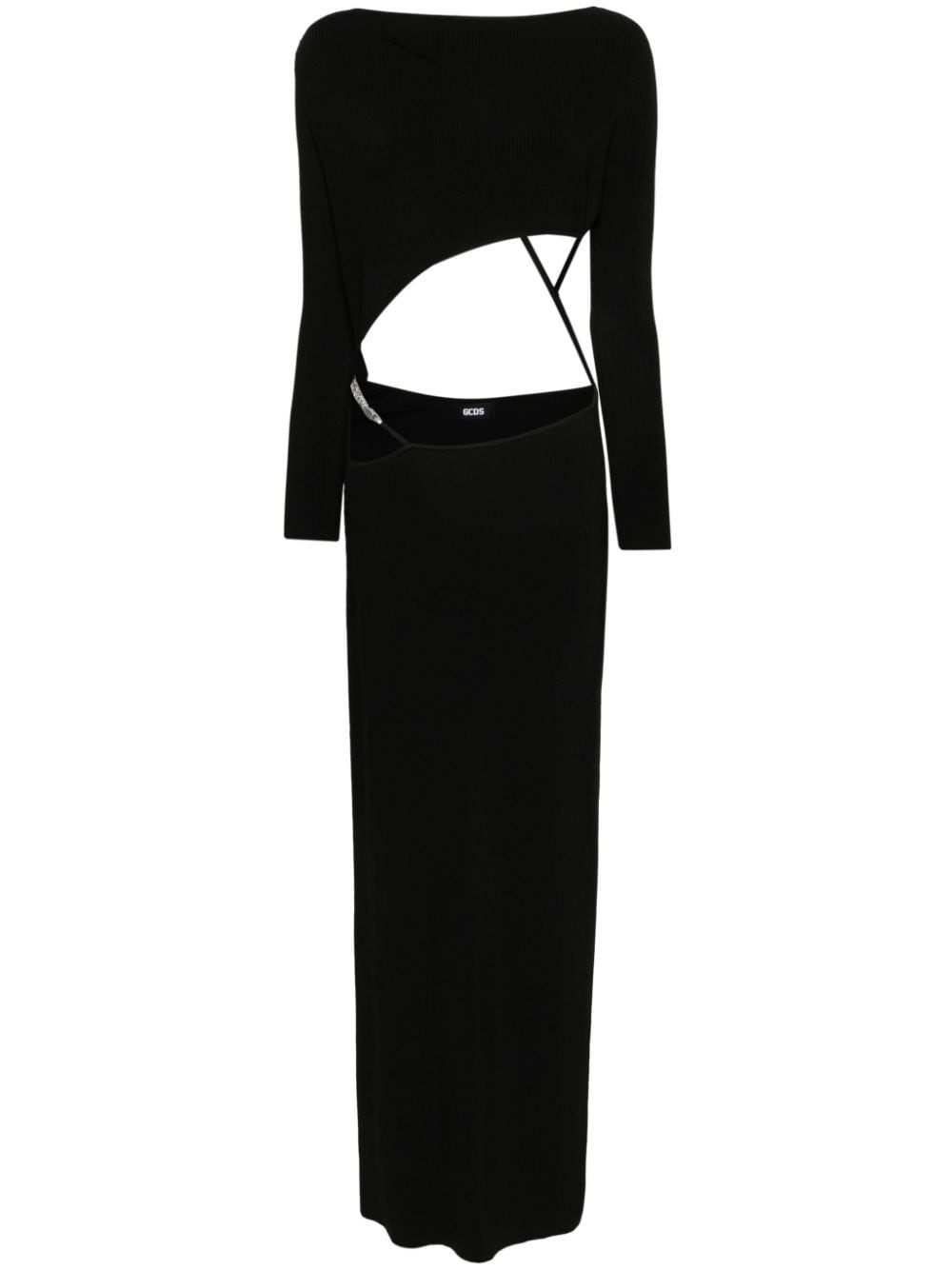asymmetric ribbed maxi dress - 1