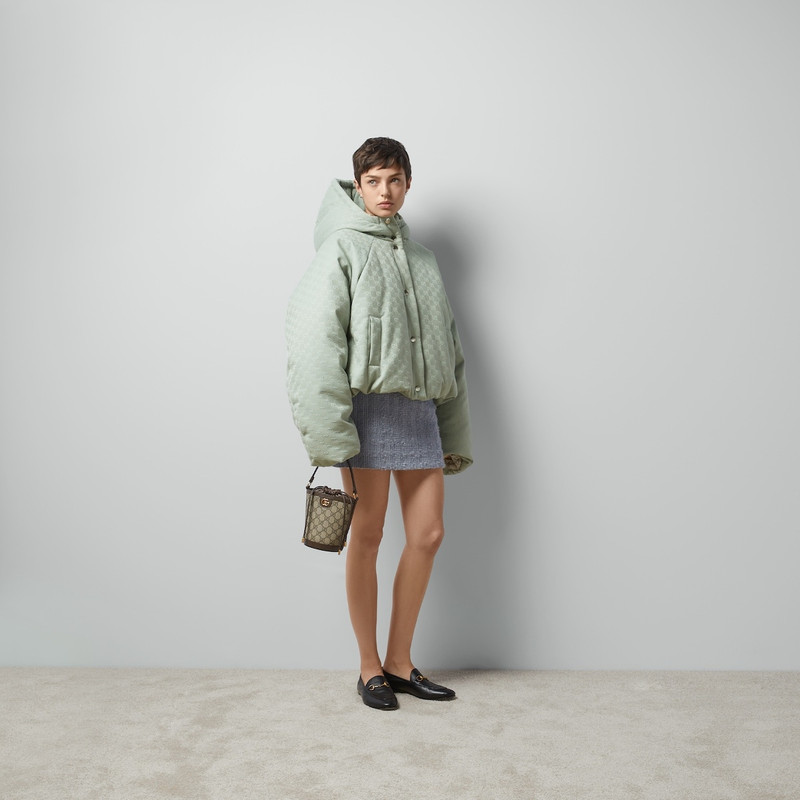 GUCCI GG canvas hooded bomber jacket outlook