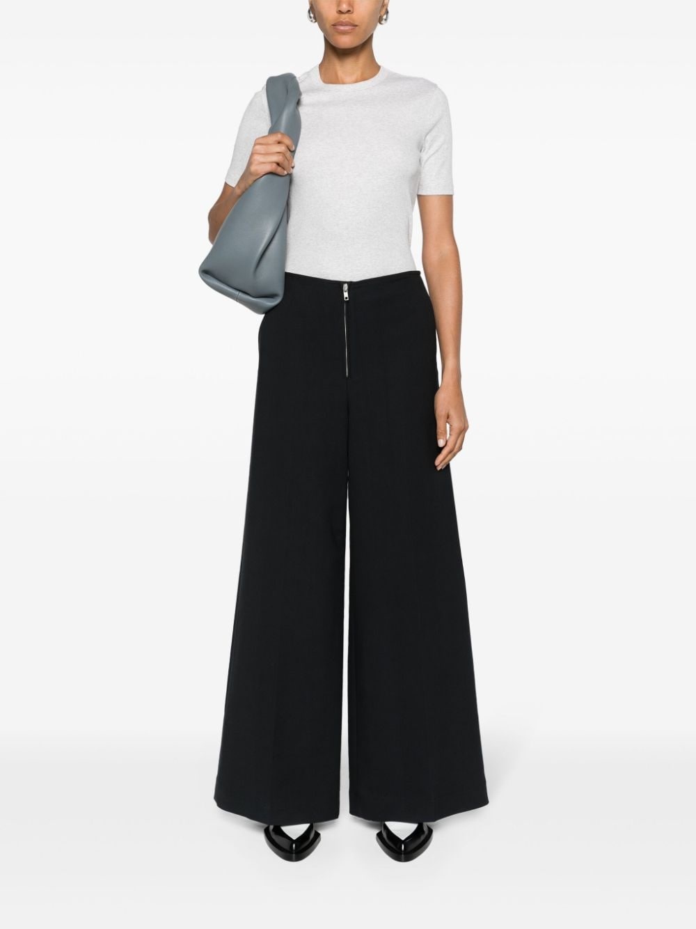 mid-rise wide-leg trousers - 2