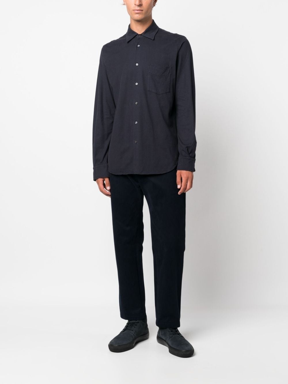 spread-collar cotton shirt - 2