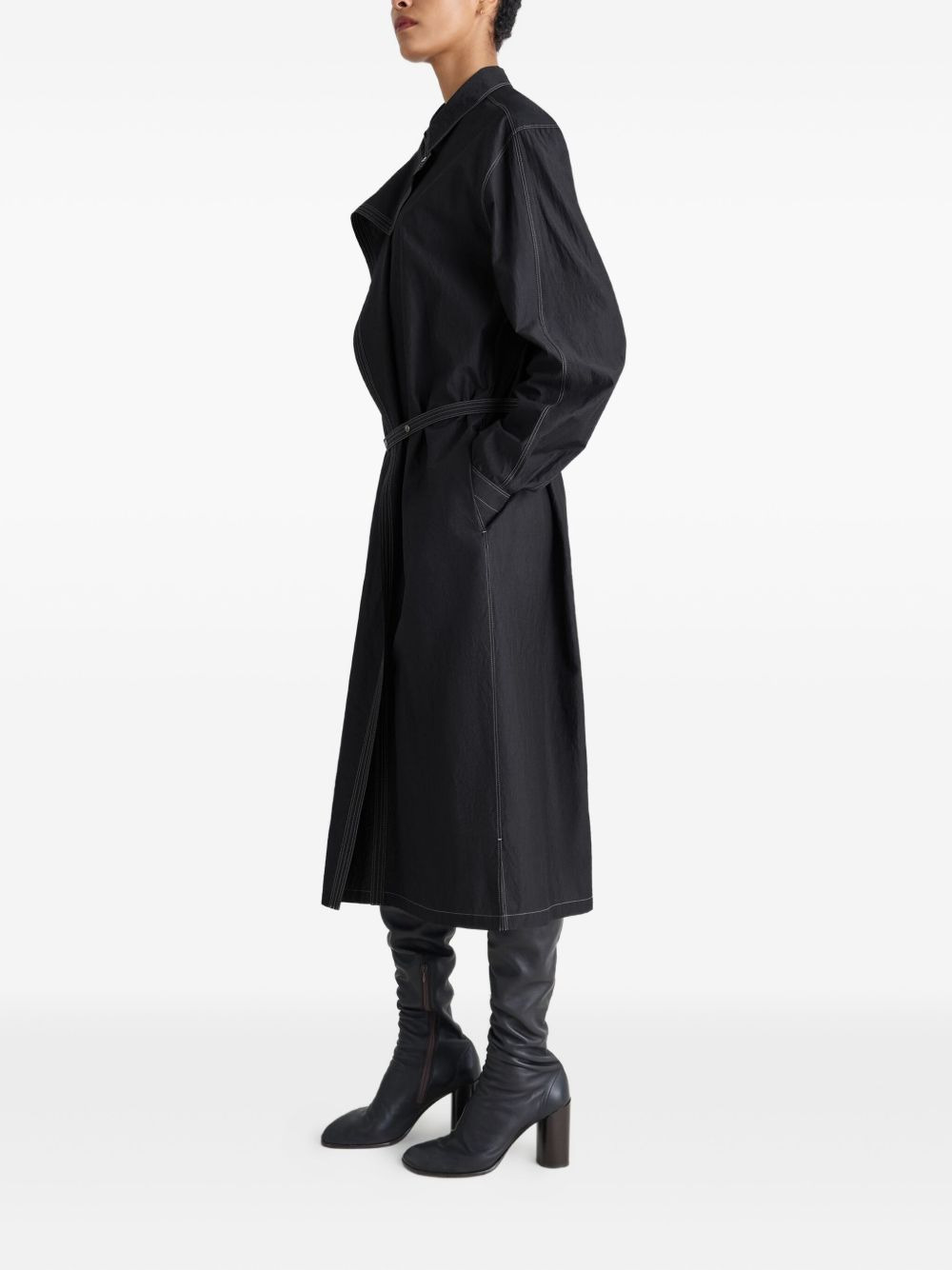 asymmetrical-panel shirt dress - 3