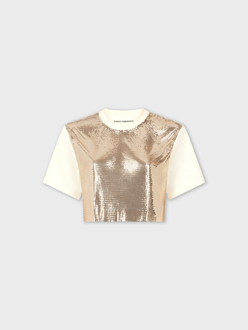 NUDE TOP IN SHINY MIX-MESH 1