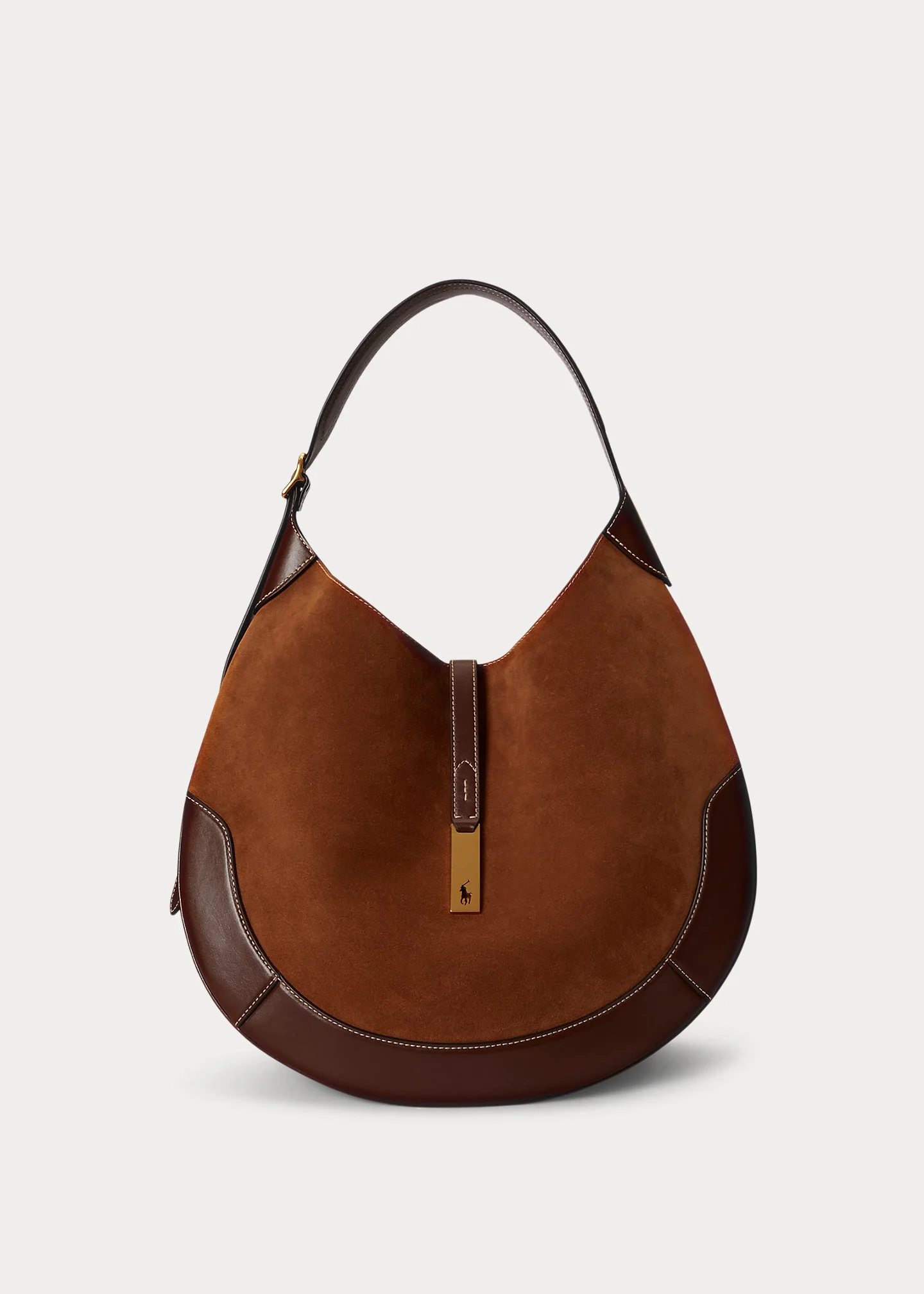 Polo ID Suede Large Shoulder Bag - 1