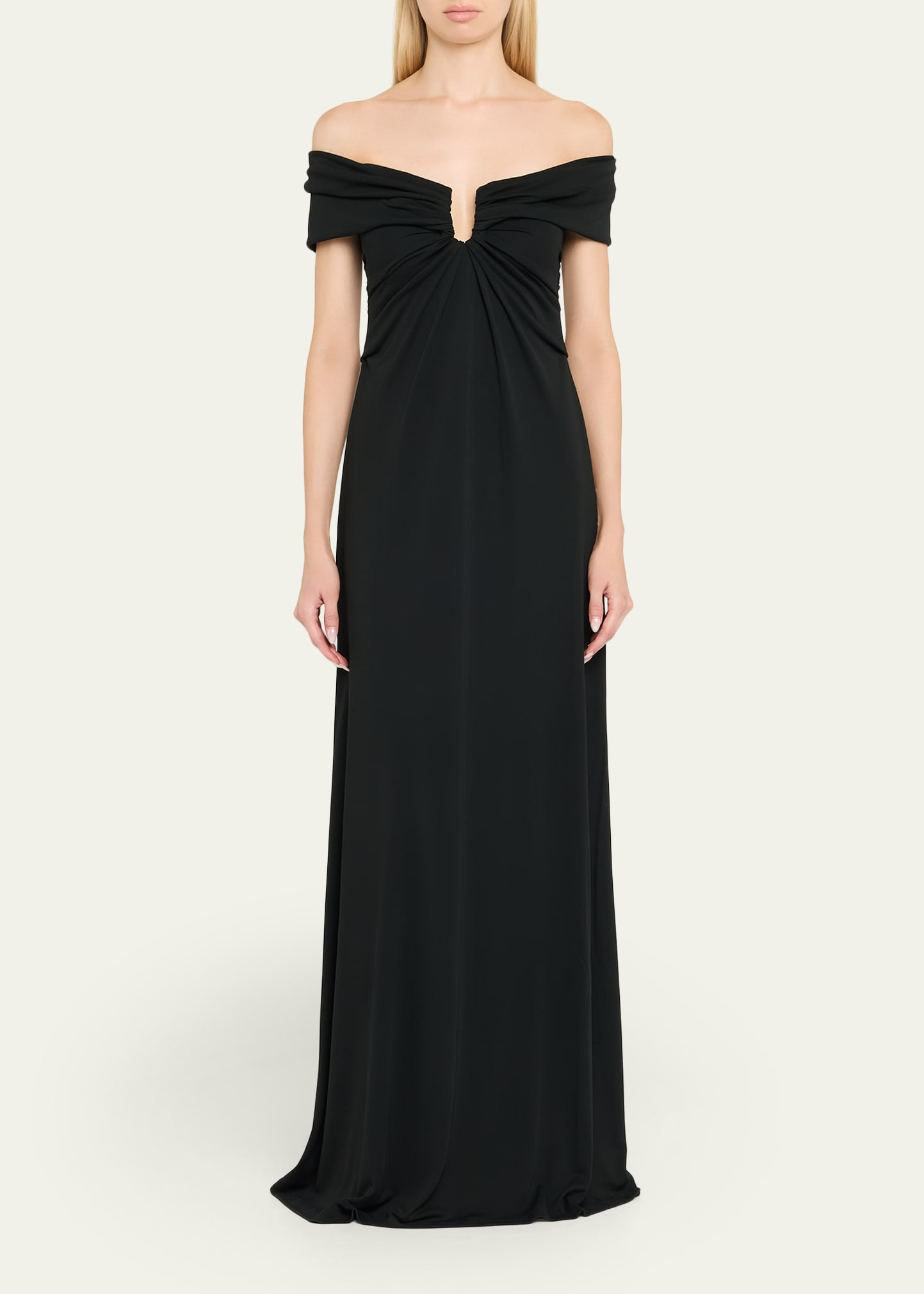 Off-The-Shoulder Ruched Gown - 2