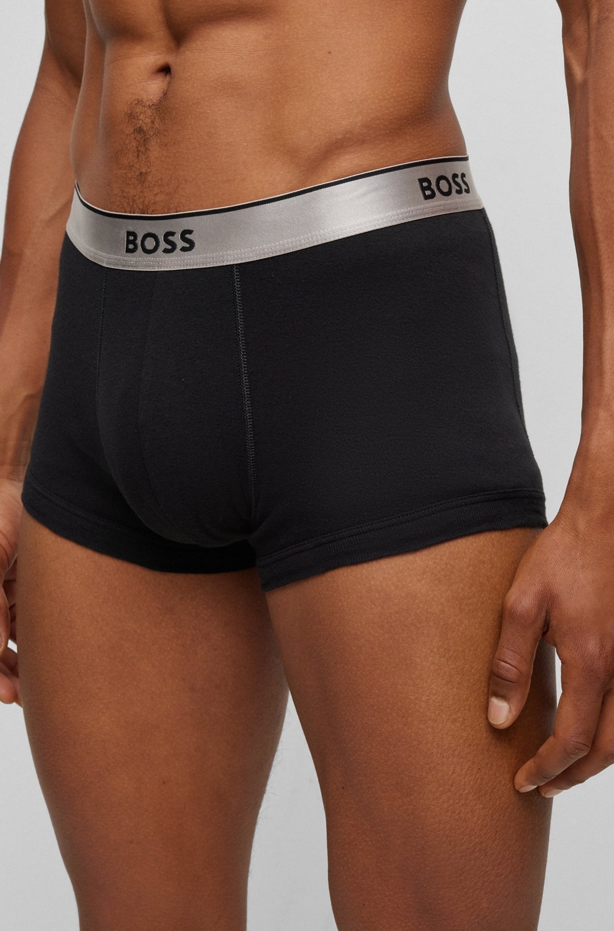 TWO-PACK OF COTTON TRUNKS WITH METALLIC BRANDED WAISTBANDS - 4