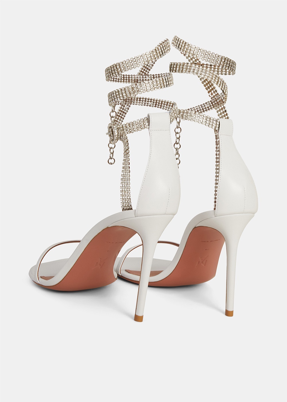 White Nappa Giorgia Crystal Heels - 3