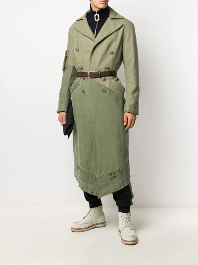 Greg Lauren double-breasted midi coat outlook