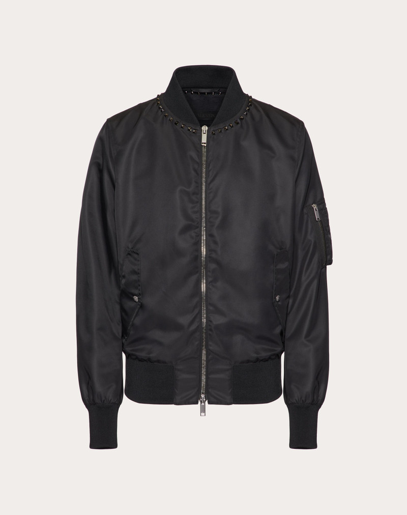 NYLON BOMBER JACKET WITH BLACK UNTITLED STUDS ON THE NECKLINE 1