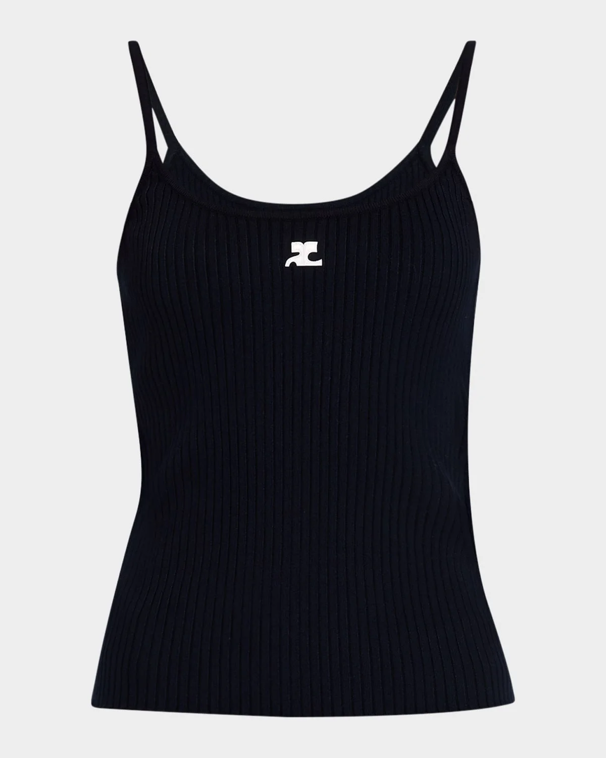 Logo Ribbed Knit Tank Top - 1