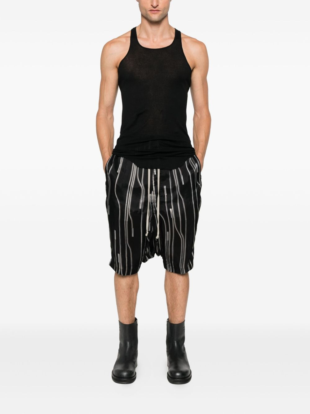 Rick's Pods stripe-pattern drawstring shorts - 2