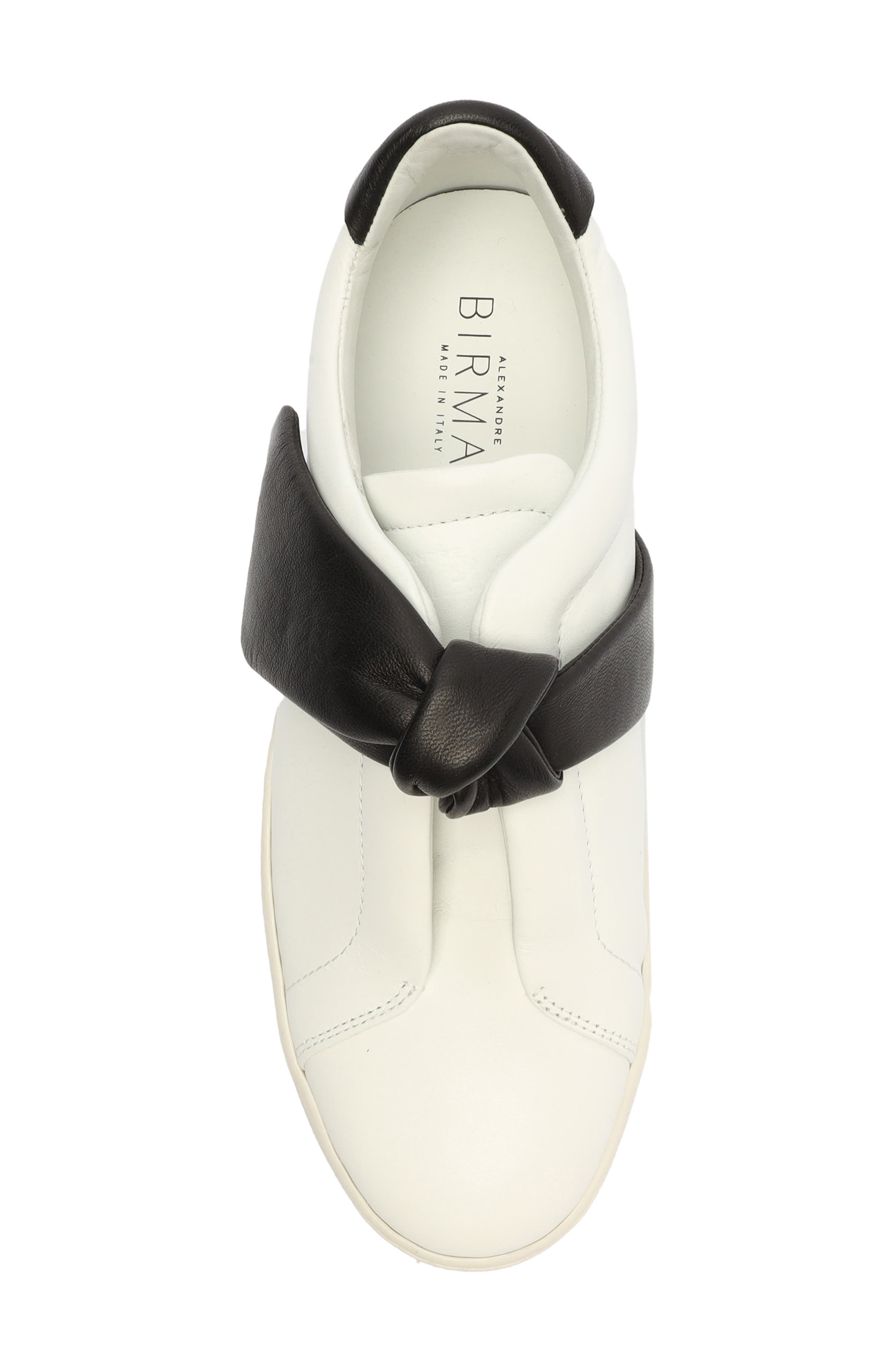Alexandre Birman Clarita Bow Slip-On Sneaker in White/Black at Nordstrom - 5