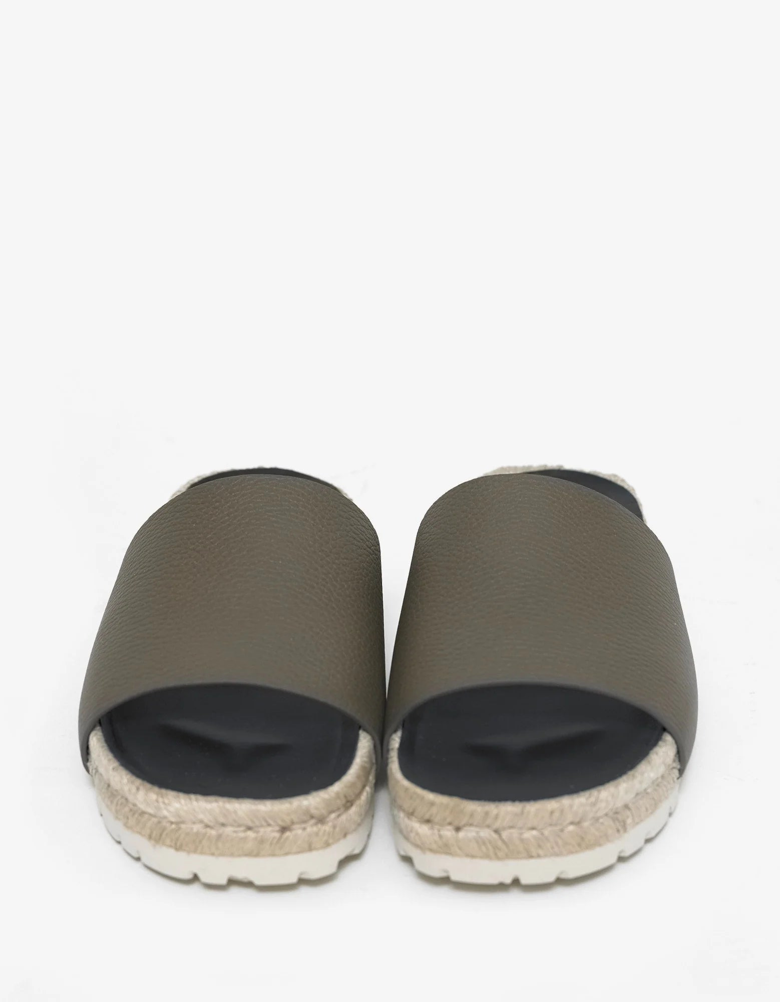 Balenciaga Khaki Leather Espadrille Sandals - 3
