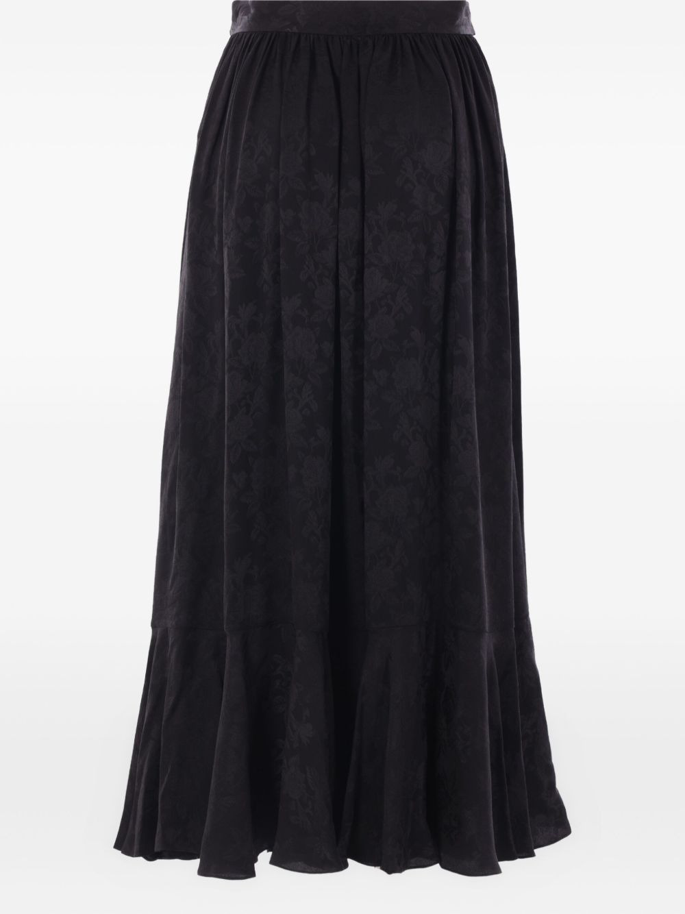 floral-jacquard gathered skirt - 2