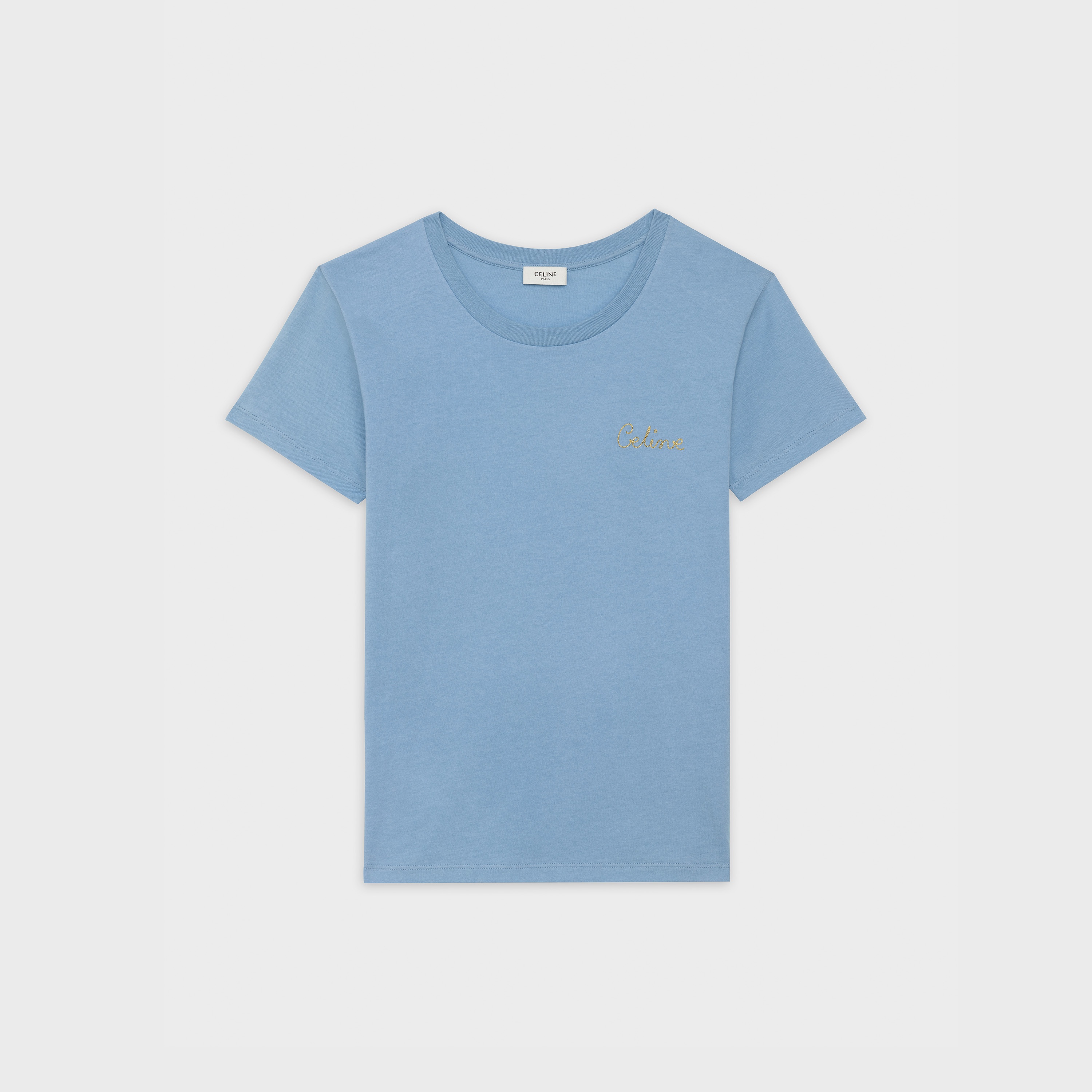 CELINE EMBROIDERED T-SHIRT IN COTTON - 1