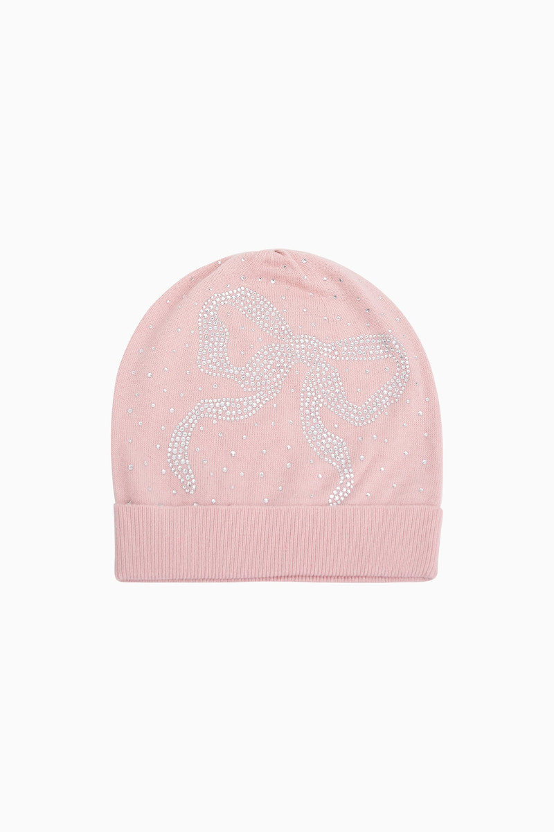 Yzabelle Rhinestone Bow Beanie 1