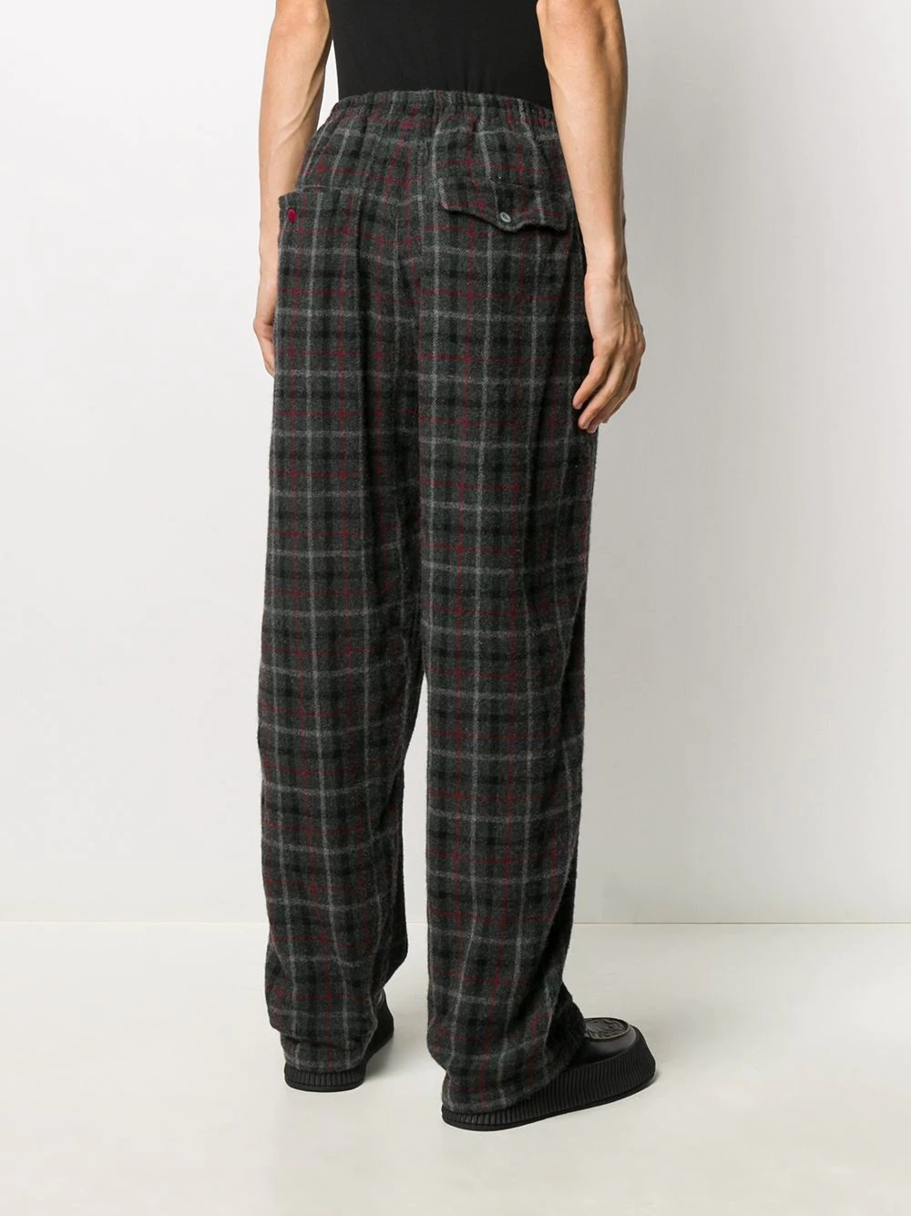 contrast check pattern  trousers - 4