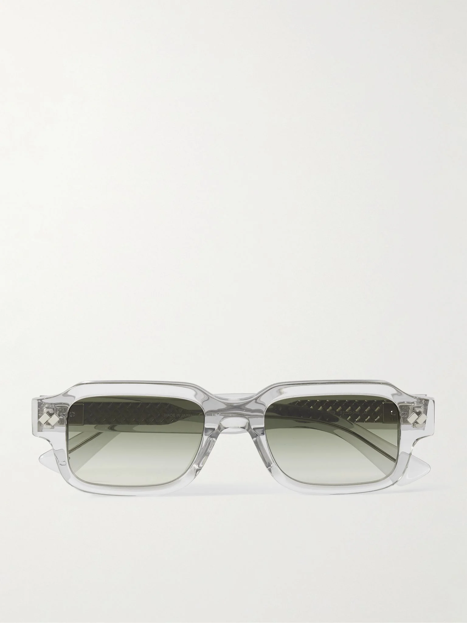 Intrecciato Square-Frame Recycled-Acetate Sunglasses Clear - 1
