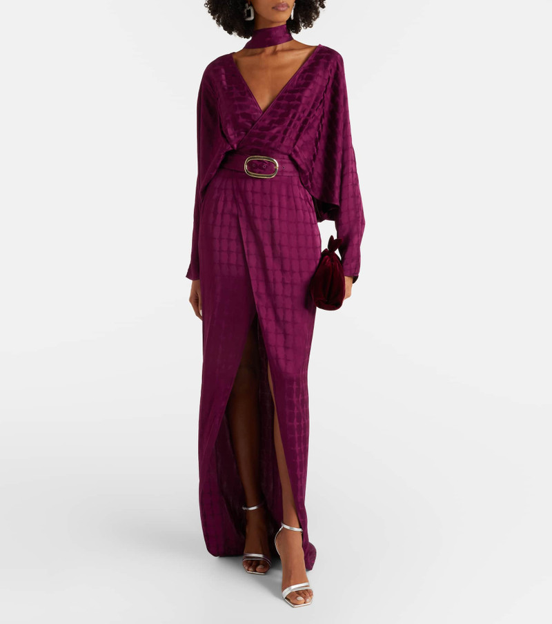 Taller Marmo Dunaway belted crêpe cady wrap dress outlook