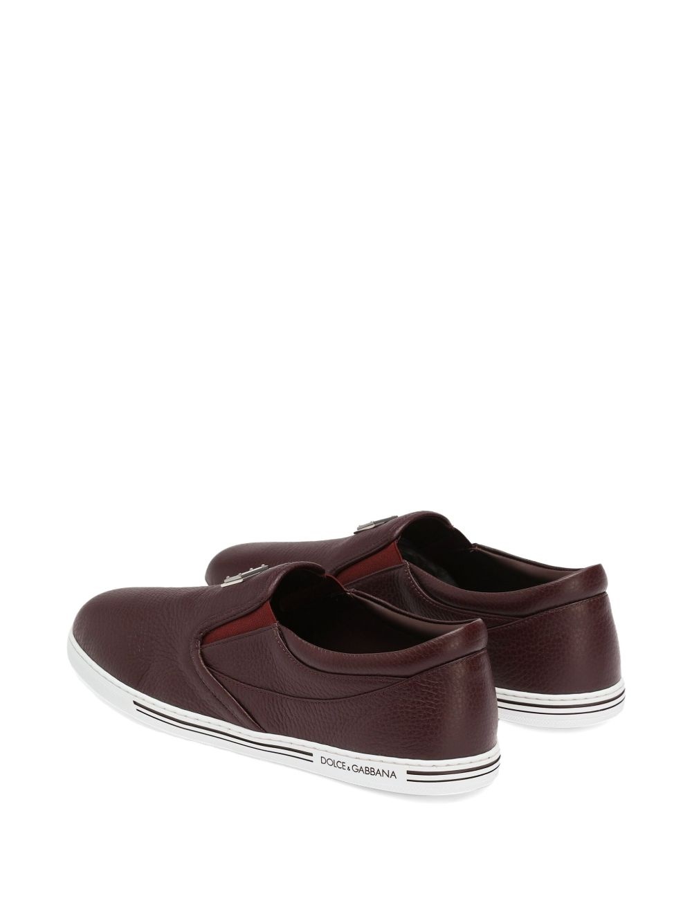logo-plaque slip-on sneakers - 3