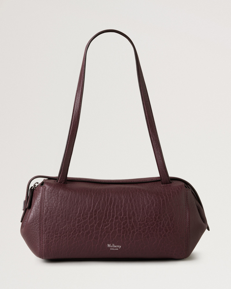 Meadow Small Shoulder Bag Black Cherry Natural Grain 1