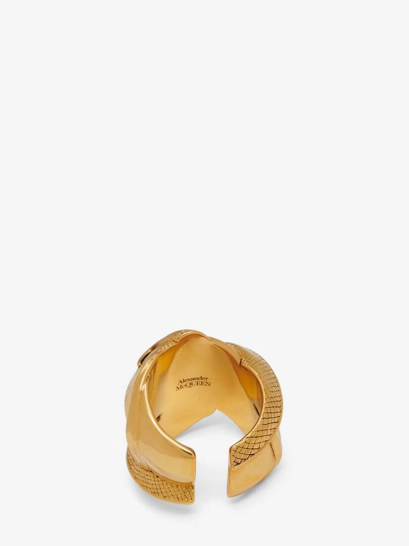 Women's Snake Ring in Antique Gold - 3