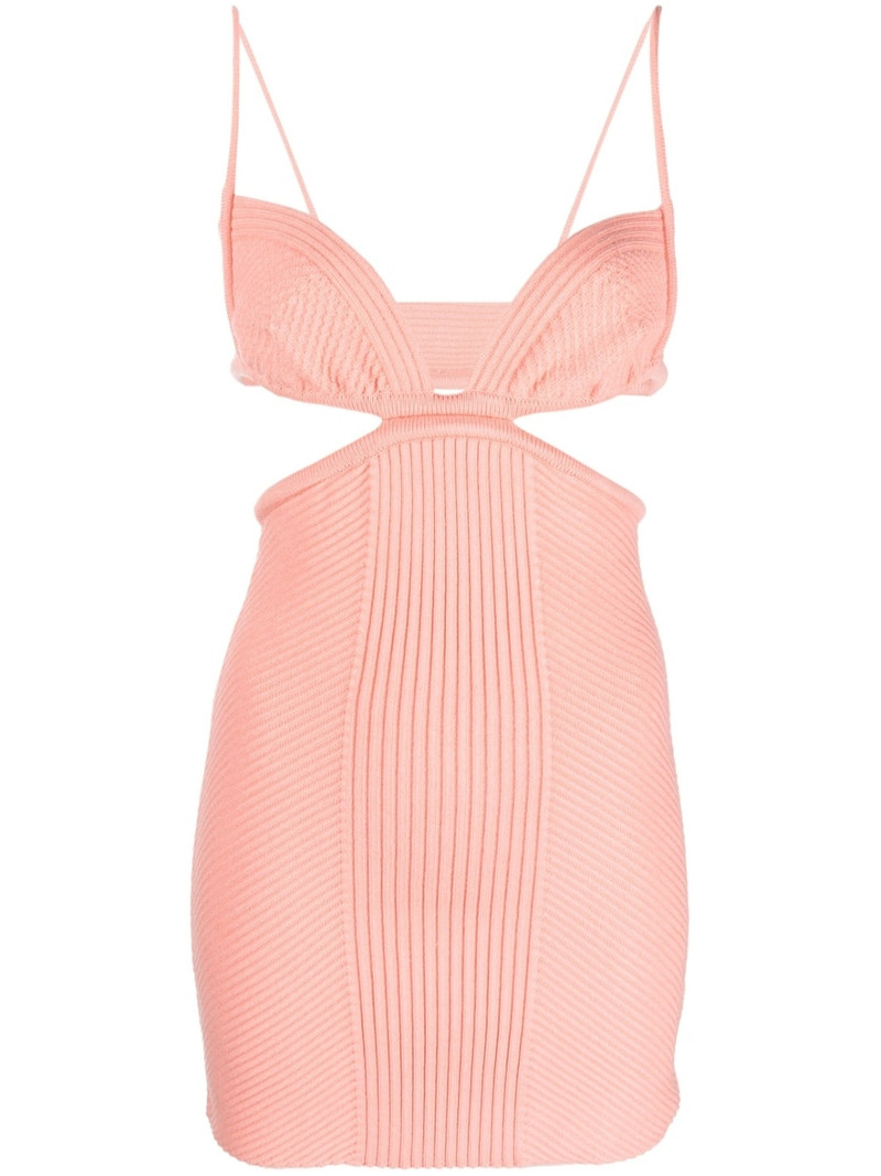 cut-out ribbed-knit minidress 1