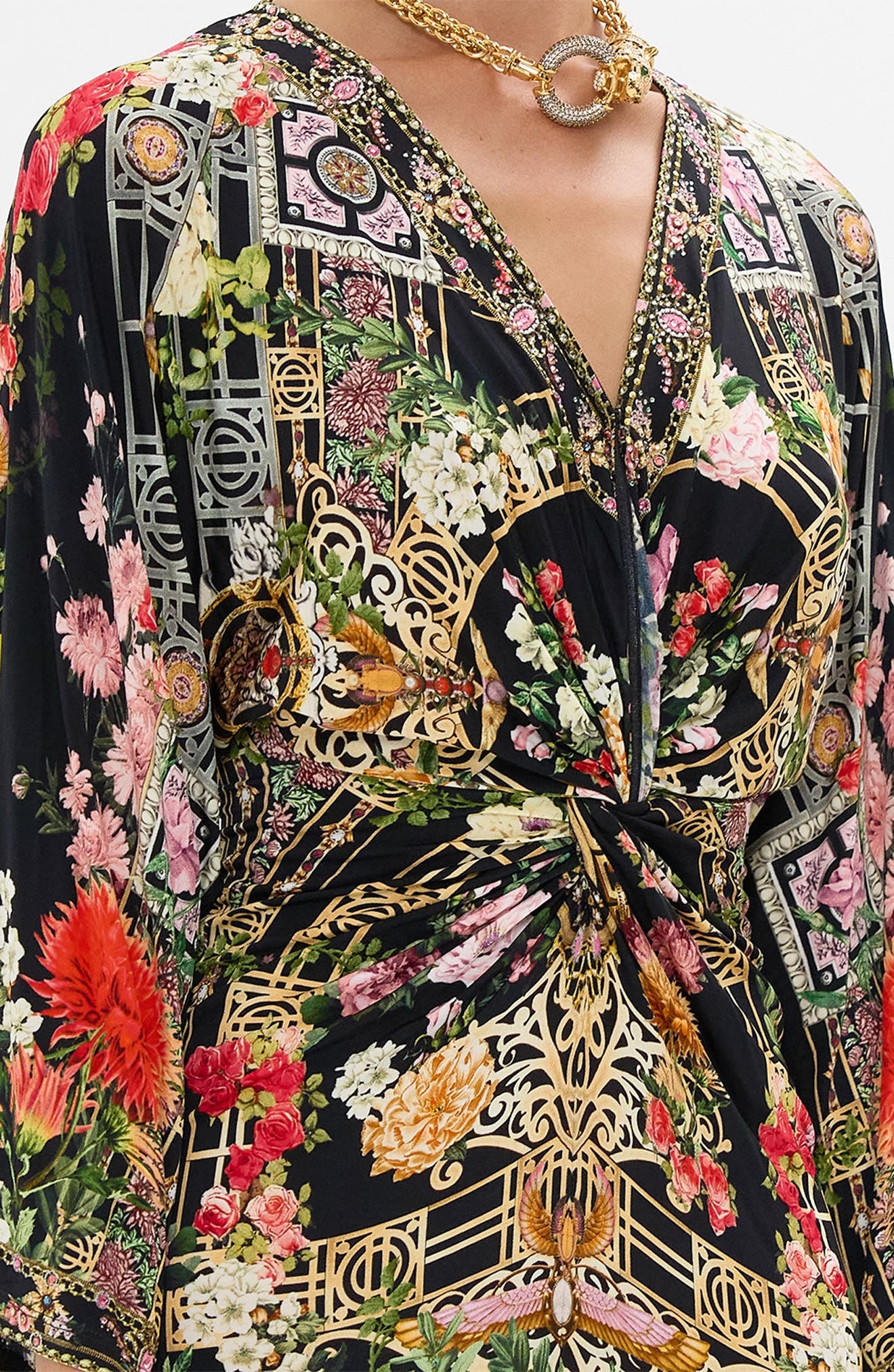Camilla Adorned in Alexandria Twist Front Long Sleeve Midi Dress at Nordstrom - 3