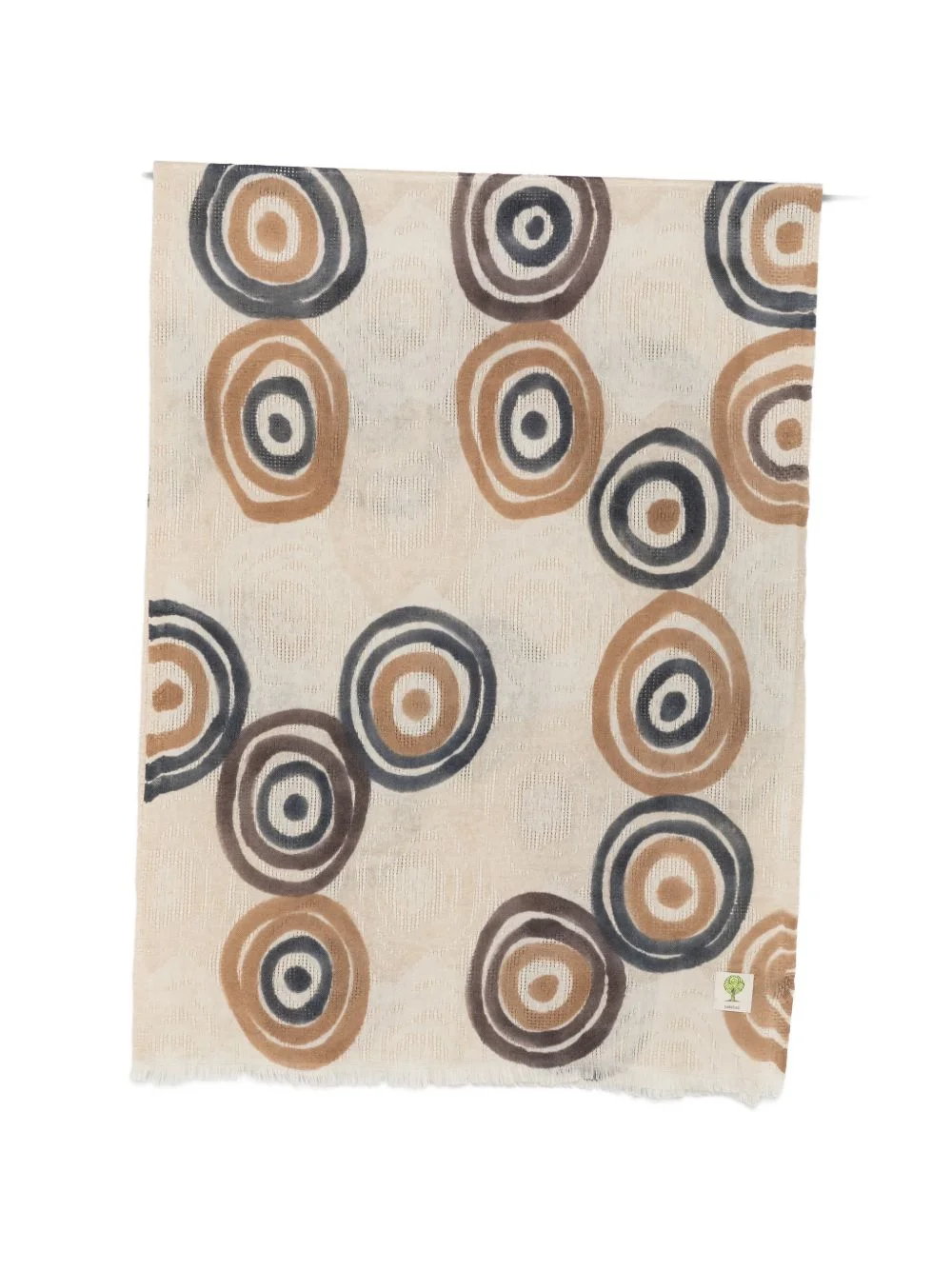 circle-print frayed scarf - 1