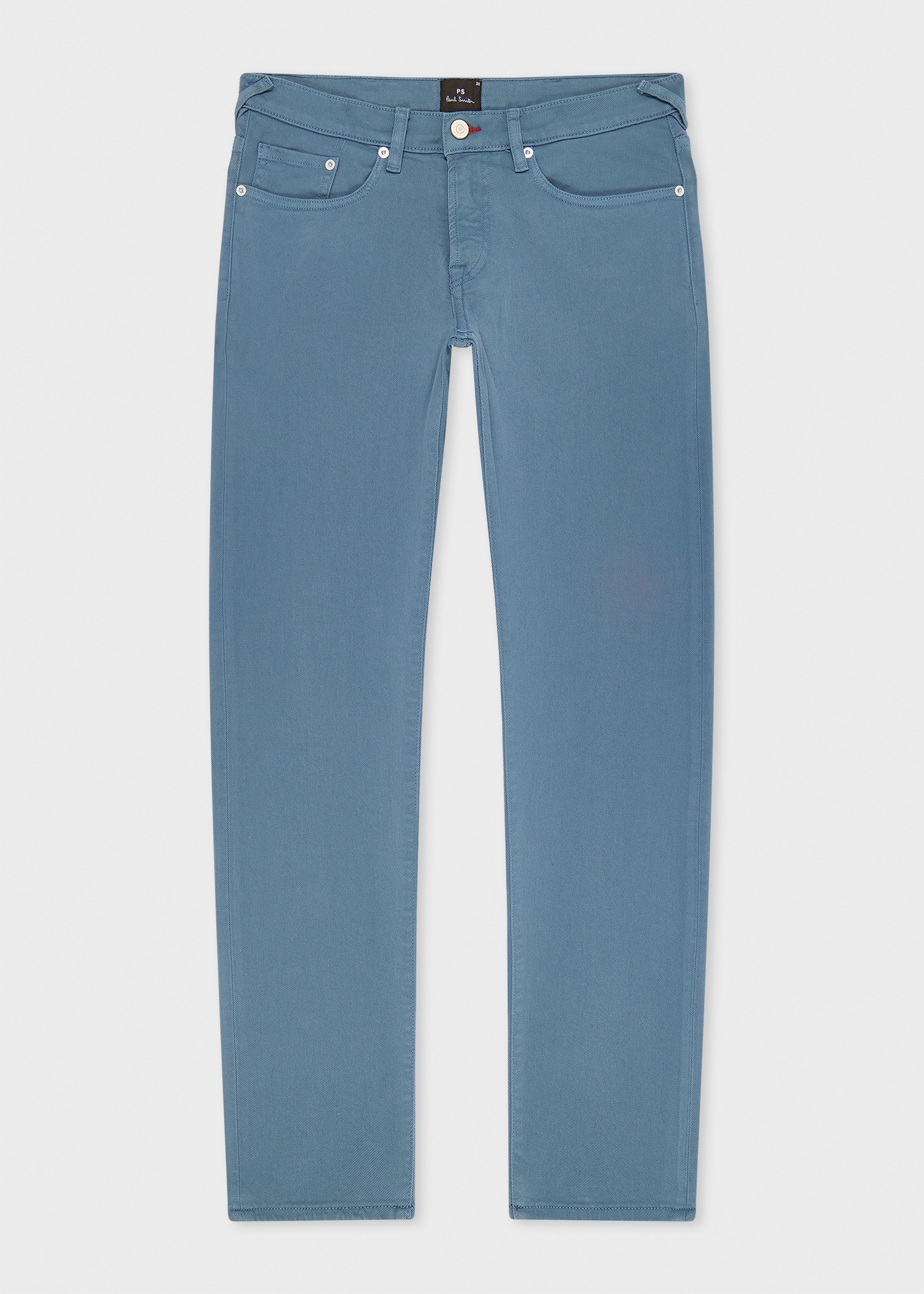 Tapered-Fit Mid Blue Garment-Dyed Organic Cotton-Stretch Jeans - 1