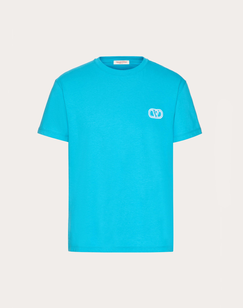 COTTON T-SHIRT WITH VLOGO SIGNATURE PATCH 1