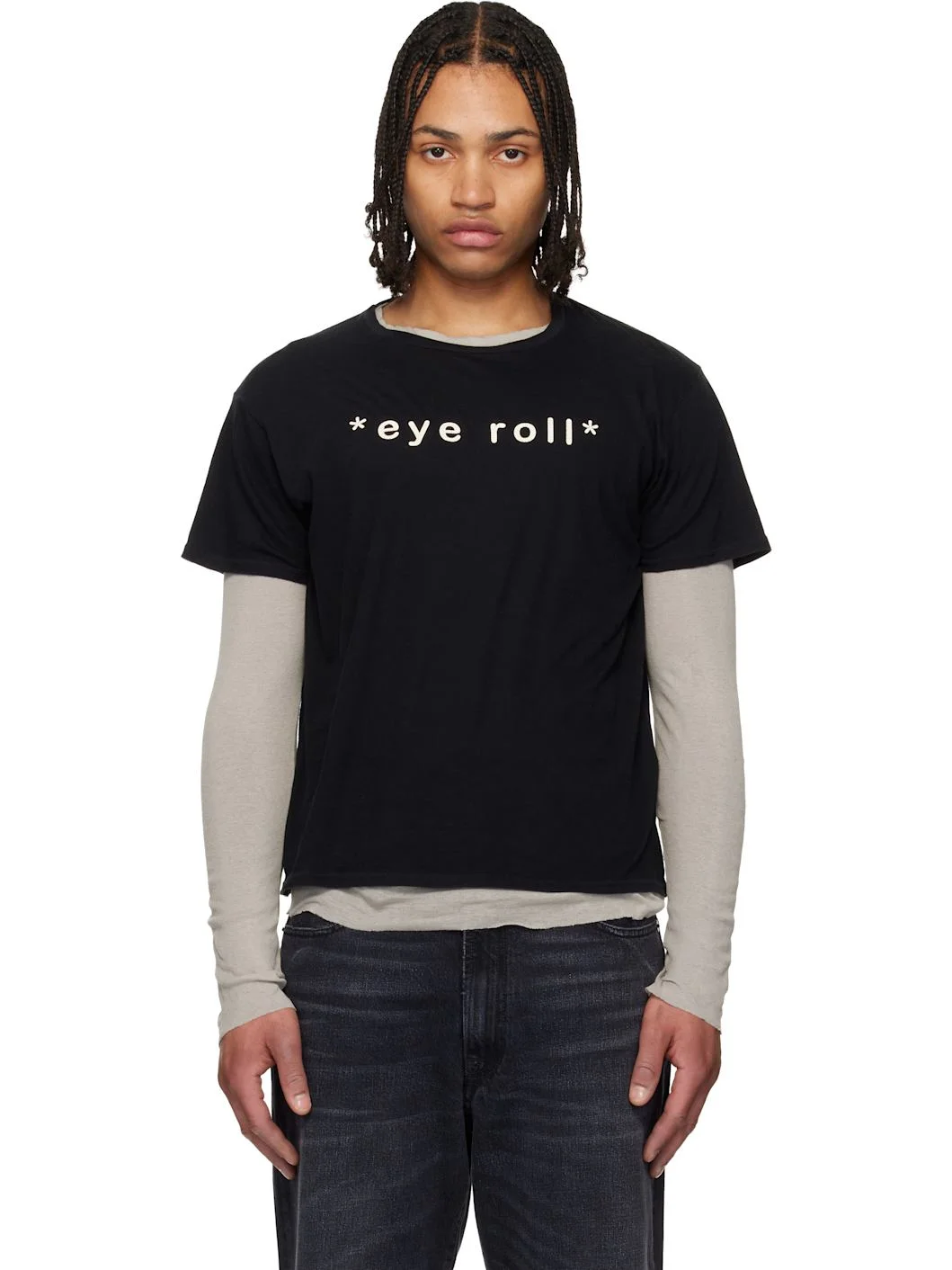 Black 'Eye Roll' Boy T-shirt - 1