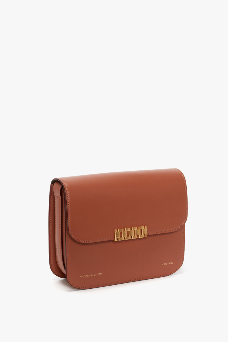 Chain Shoulder Bag In Tan Leather 3