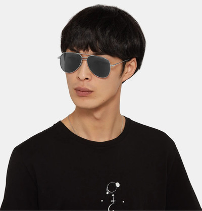 SAINT LAURENT Aviator-Style Silver-Tone and Acetate Sunglasses outlook