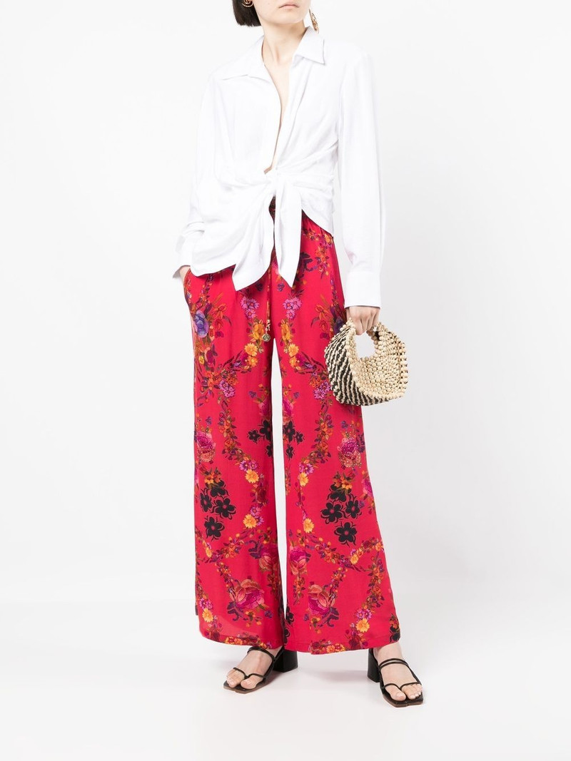 CAMILLA View From The Veil floral-print silk pants outlook