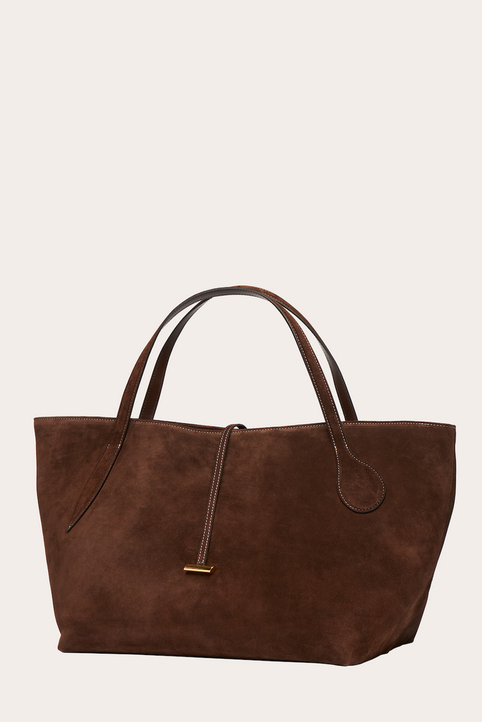 ZIP PENNE TOTE DARK BROWN SUEDE - 3