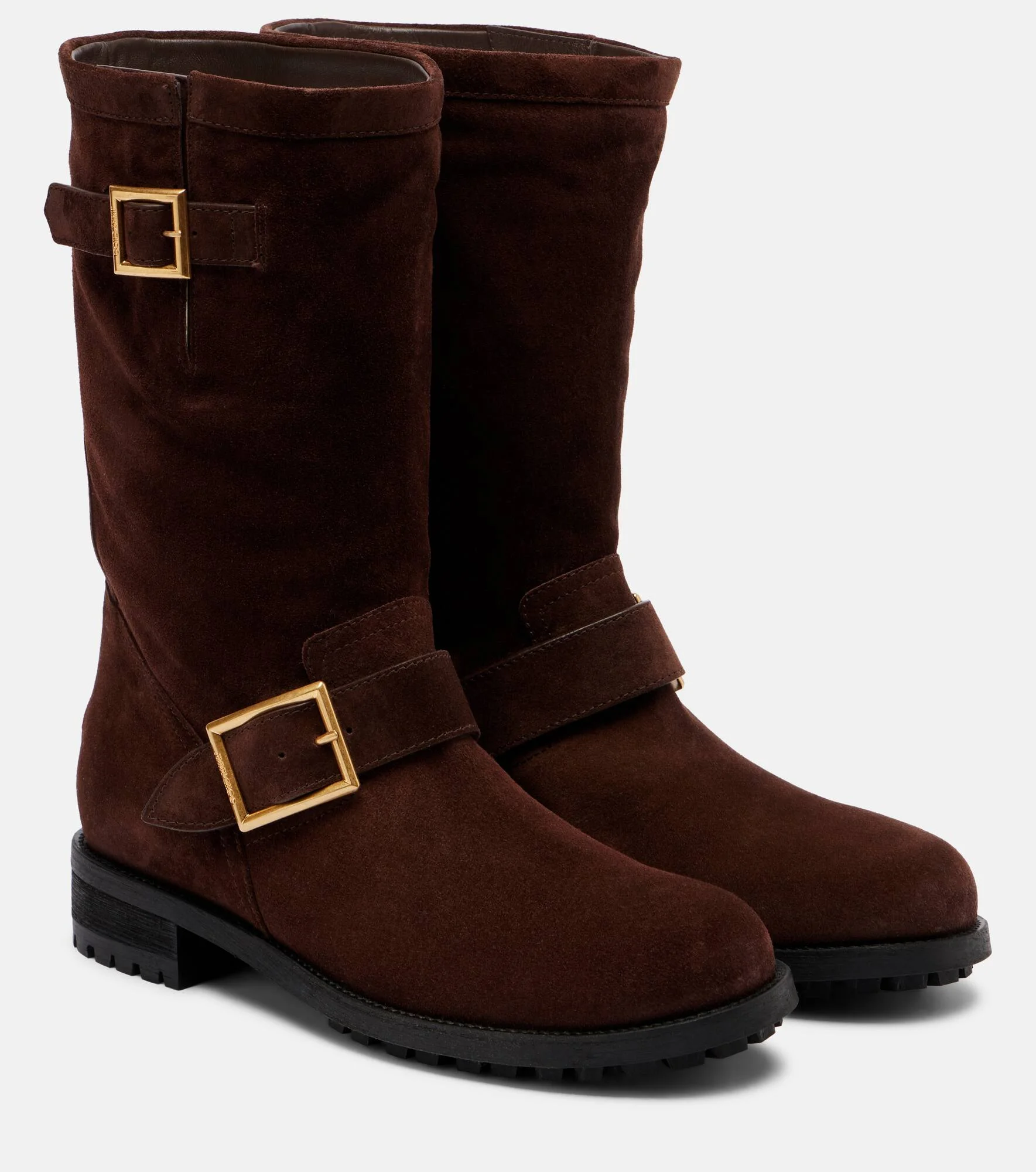Biker suede mid-calf boots - 1