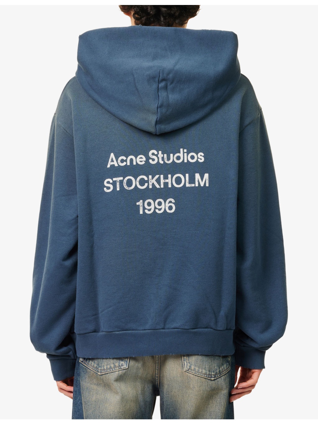 Logo distressed relaxed-fit cotton-blend hoody - 4