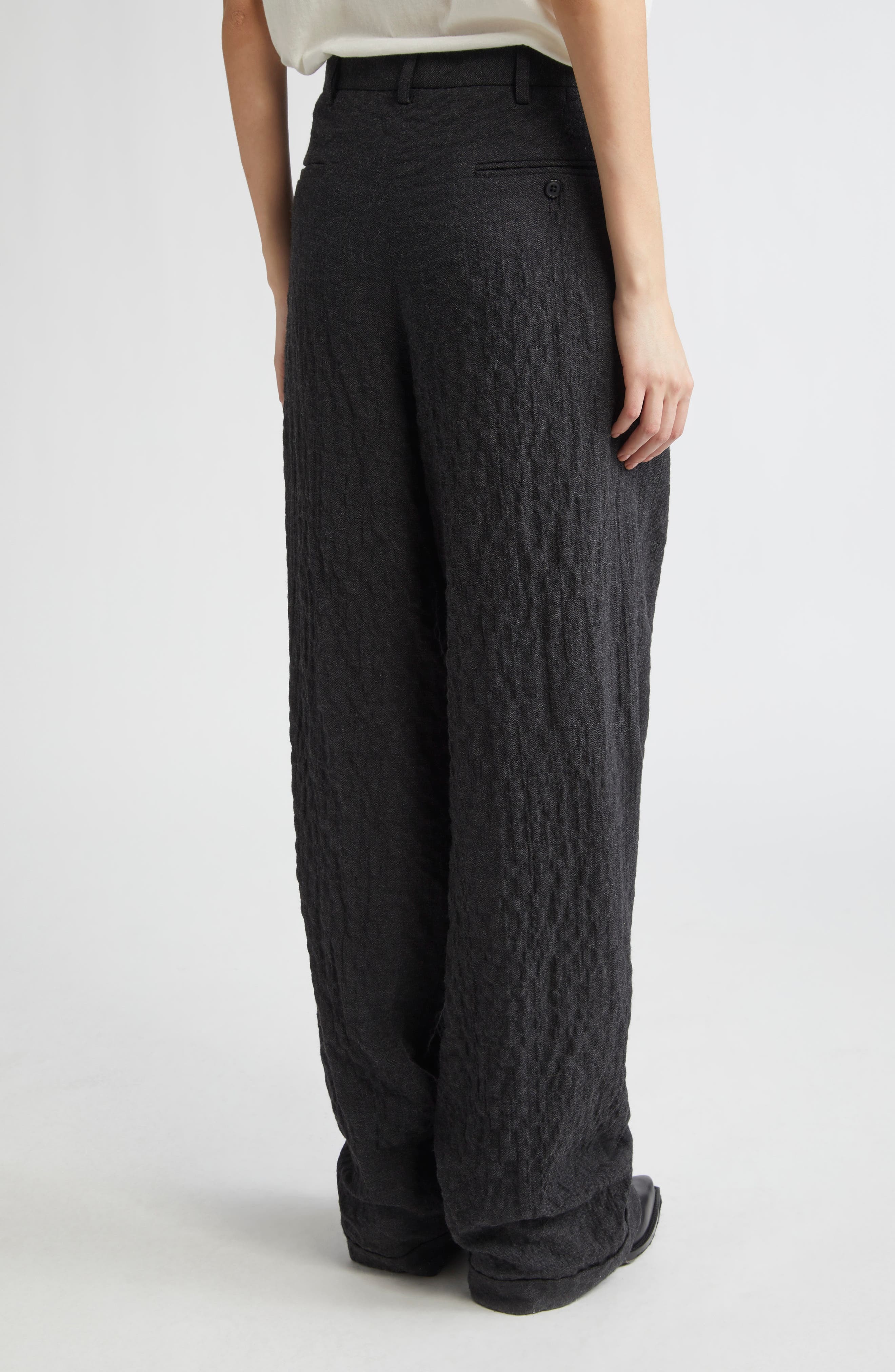 R13 Triple Pleat Crossover Trousers in Charcoal at Nordstrom - 3