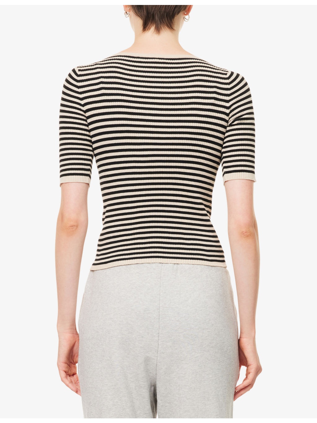 Waser Stripe-Pattern Stretch-Knit Top - 4