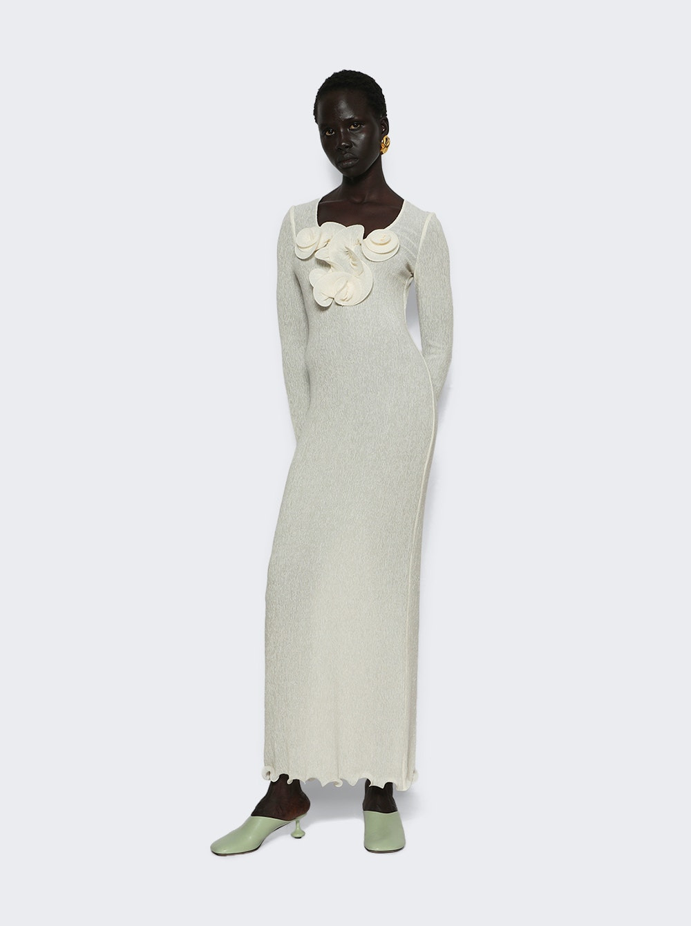 Crepe Beach Maxi Dress Cream - 5