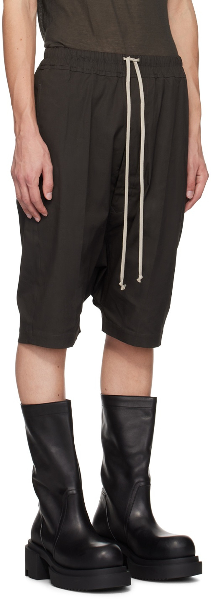 Rick Owens Gray Porterville Rick's Pods Shorts outlook