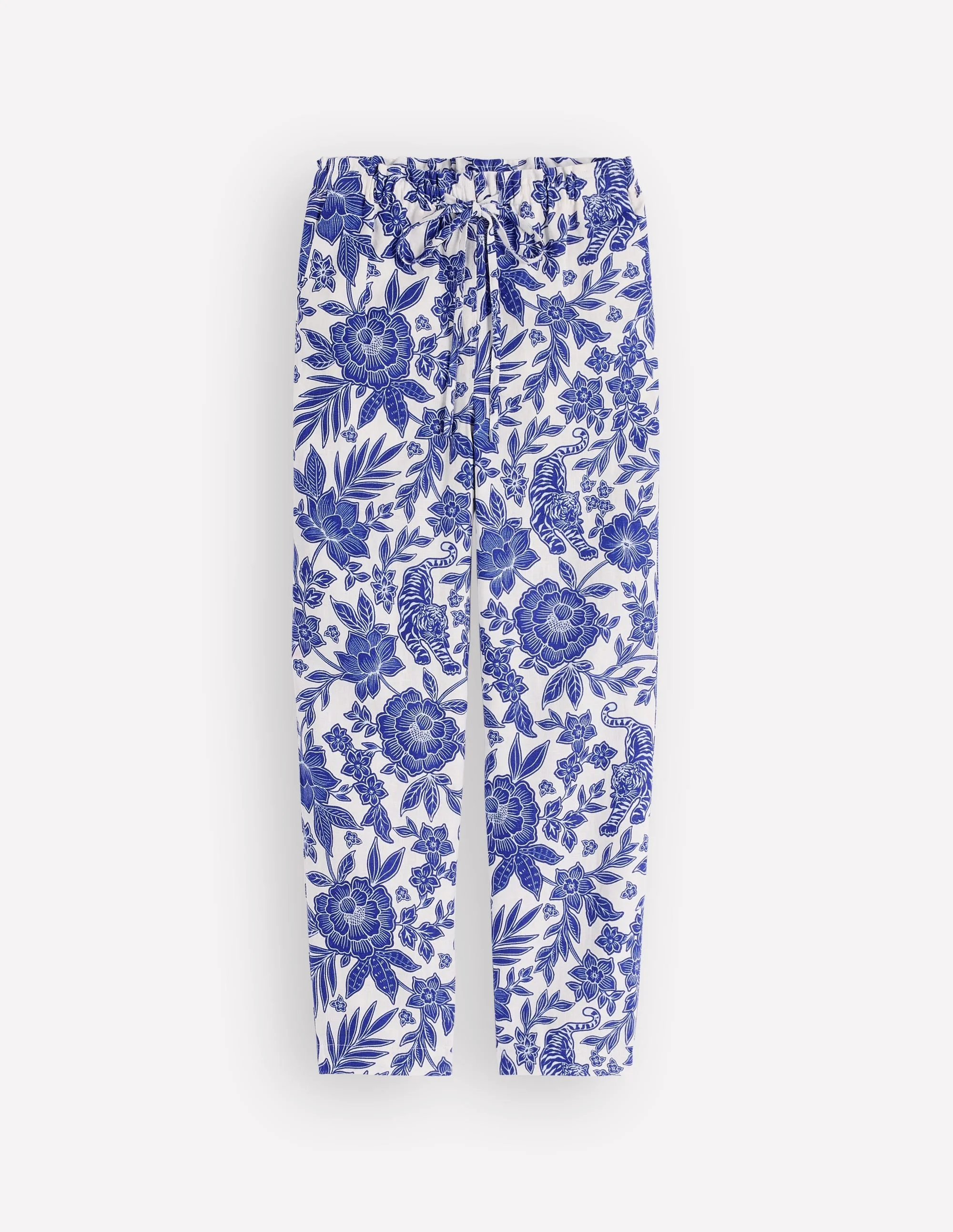 Islington Linen Crop Pants-Mazarine Blue, Tigers Paradise - 1