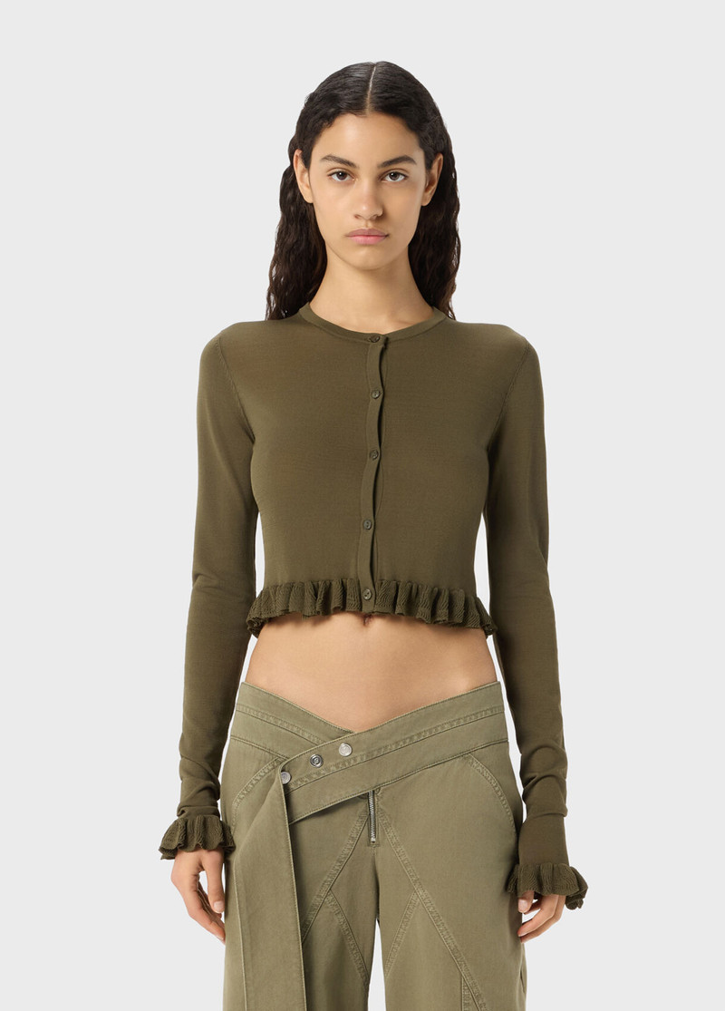 Blumarine CROPPED CARDIGAN WITH RUFFLES outlook