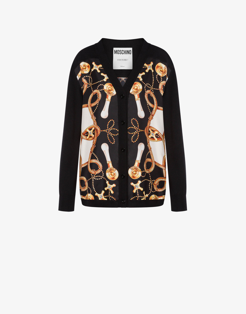 FAUCETS PRINT WOOL AND SILK CARDIGAN 1
