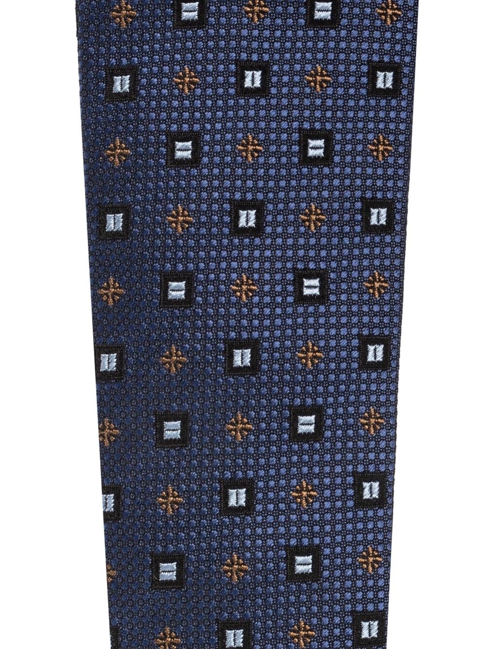 patterned-jacquard silk tie - 3