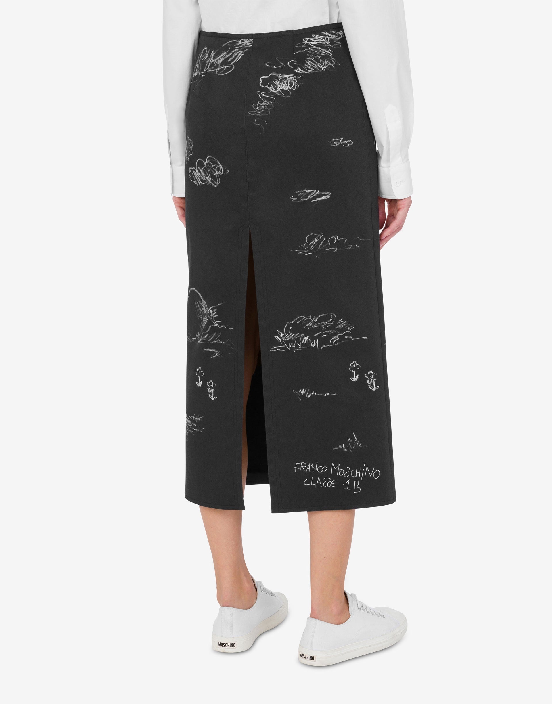 STRETCH COTTON SATIN SKIRT - 2