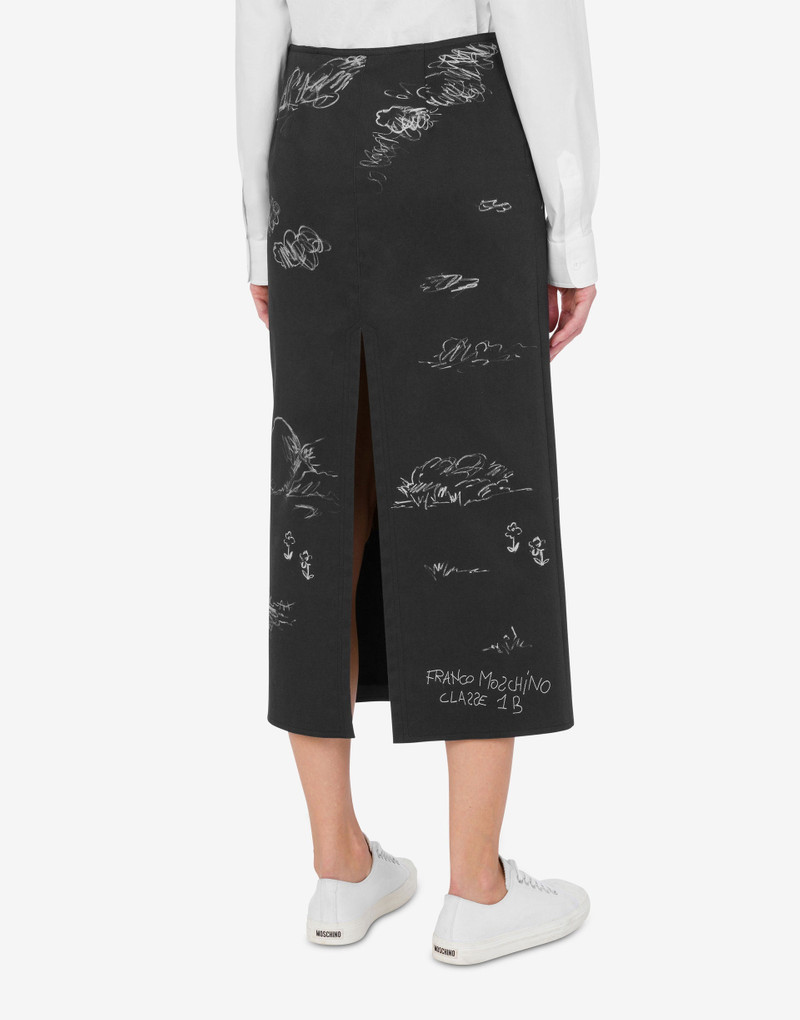Moschino STRETCH COTTON SATIN SKIRT outlook