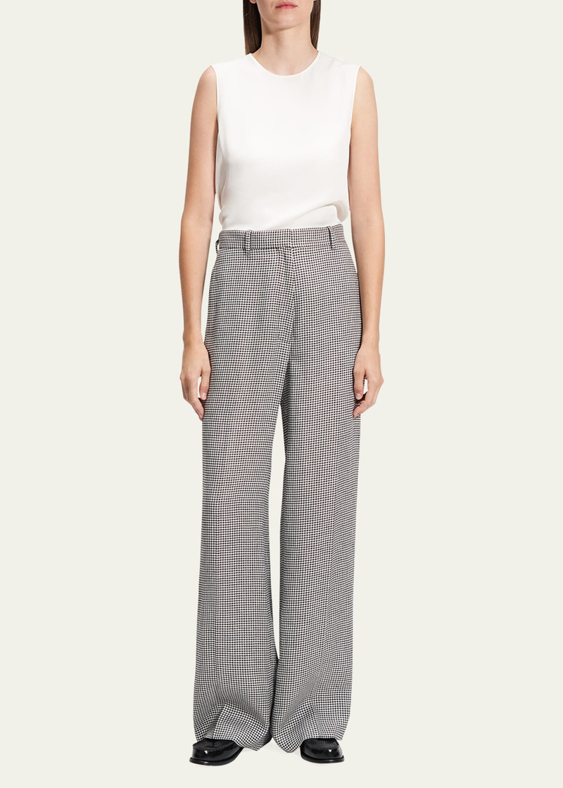 Theory Houndstooth Classic Straight Trousers outlook