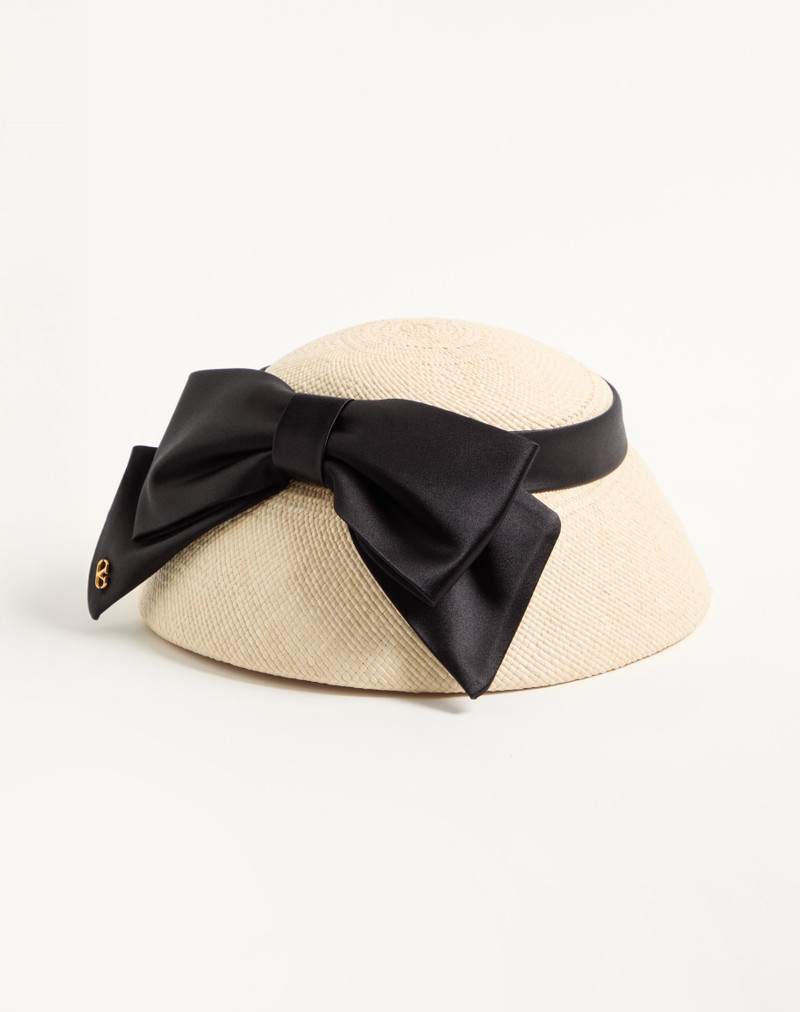 VLOGO SIGNATURE PANAMA BUCKET HAT WITH SATIN BOW 3
