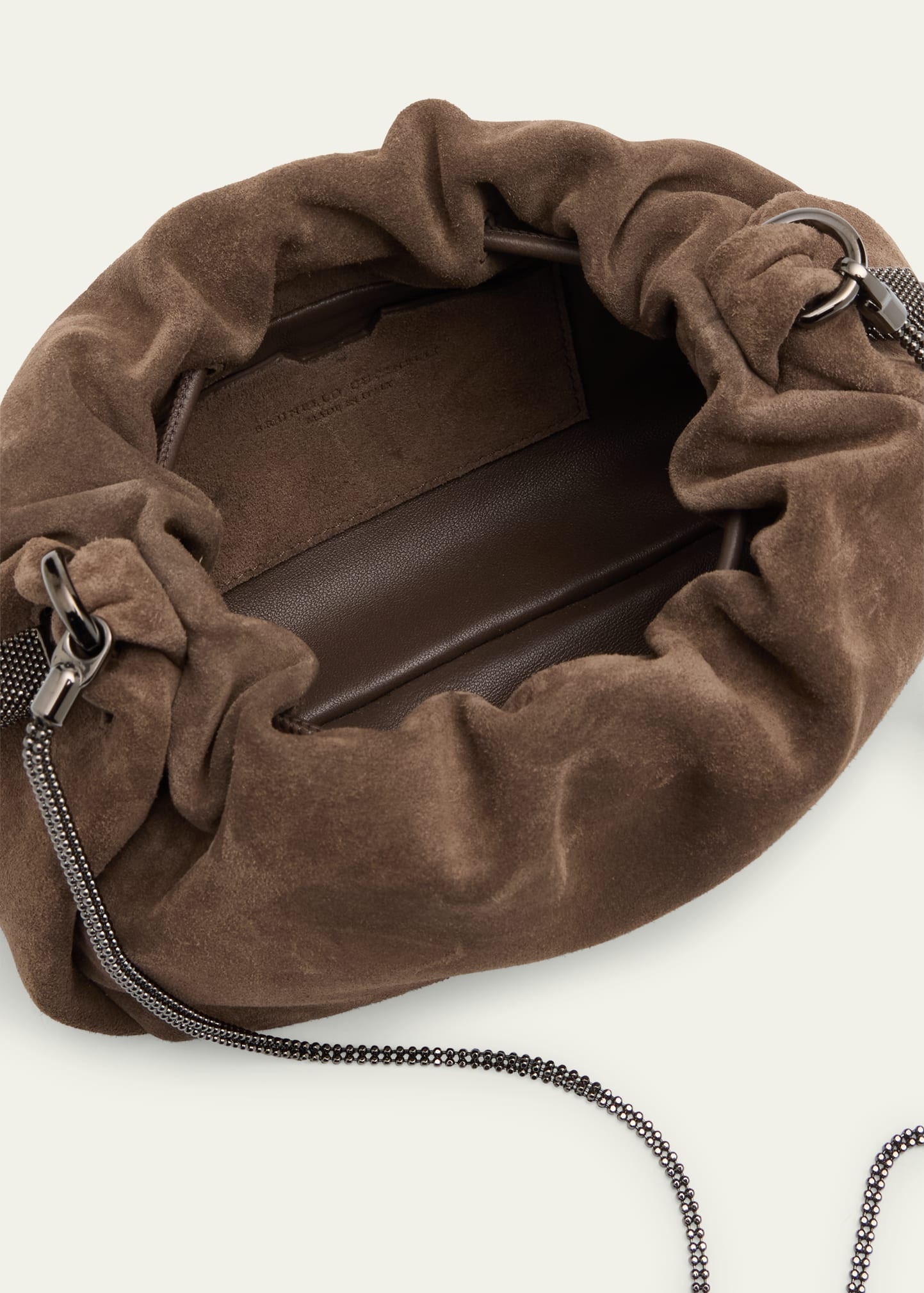 Small Drawstring Suede Crossbody Bag - 3